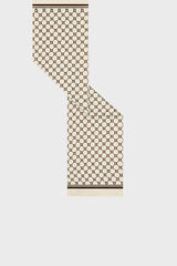 DANAE BEIGE MONOGRAMMED SILK SQUARE SCARF