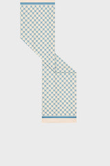 DANAE BLUE MONOGRAMMED SILK SQUARE SCARF