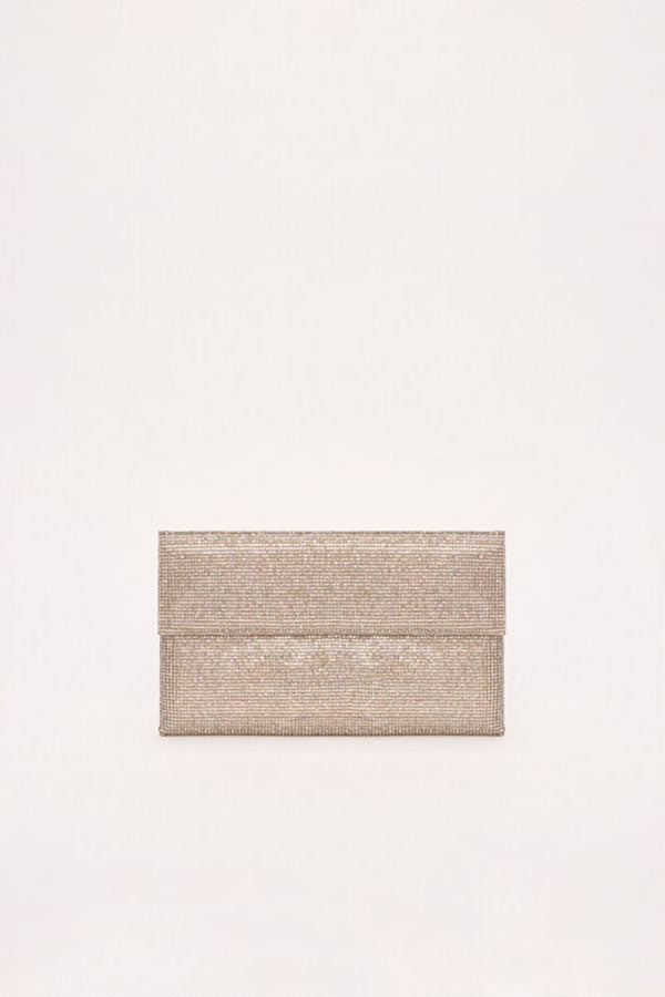 IMMA H RHINESTONE CLUTCH BAG