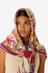 PAGODE OFF WHITE 130 SQUARE SCARF