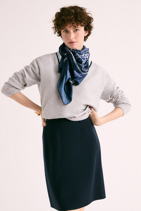 INFINITIF88 MERINO WOOL BLUE SAILOR SKIRT