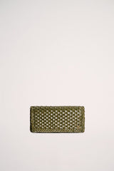 INSIDIA GREEN C WOVEN LEATHER BAG 