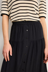 NAELA BUTTONS RUFFLES MAXI SKIRT