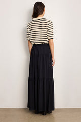 NAELA BUTTONS RUFFLES MAXI SKIRT