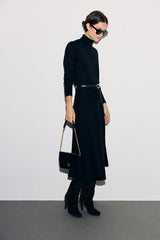 TAYA MILANO KNIT MIDI-SKIRT