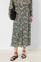 JELINA FLORAL MIDI SKIRT