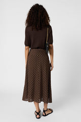 JIHAN POLKA DOT MIDI SKIRT
