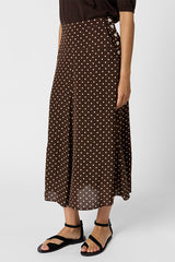 JIHAN POLKA DOT MIDI SKIRT