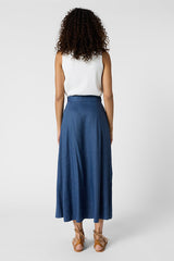 JIHANE LINEN MIX MIDI SKIRT