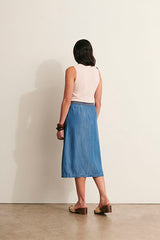 JAMILA11-BIS BUTTONED MIDI SKIRT