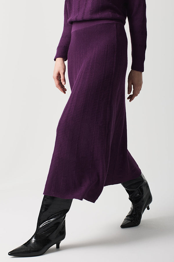 PURPLE FLARED MIDI SKIRT