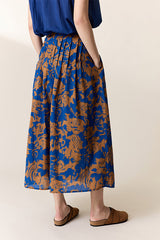 JONI ROSE BLUE FLORAL SKIRT