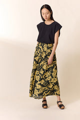 JONI ROSE YELLOW FLORAL SKIRT