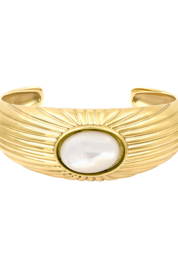 OPHELIA MOTHER-OF-PEARL RIBBED BANGLE