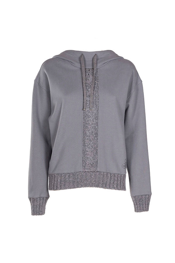 LAMBRATE GREY FRONT DETAILING CASUAL SWEATSHIRT