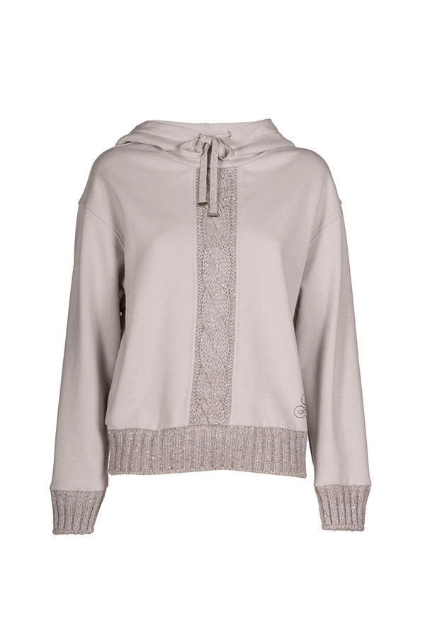 LAMBRATE BEIGE FRONT DETAILING CASUAL SWEATSHIRT