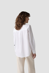 WHITE ABSTRACT BLACK GRAPHIC LONG SLEEVE BUTTON UP SHIRT