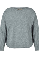 GREY LONG SLEEVE KNIT SWEATER