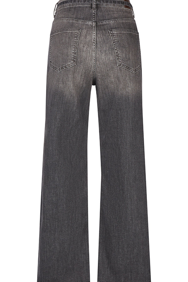 HIGH WAISTED WIDE LEG FADED JEANS