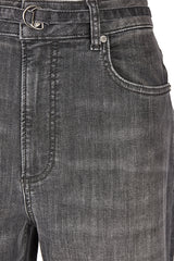 HIGH WAISTED WIDE LEG FADED JEANS