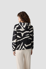 BLACK WHITE ABSTRACT PATTERN HOODIE