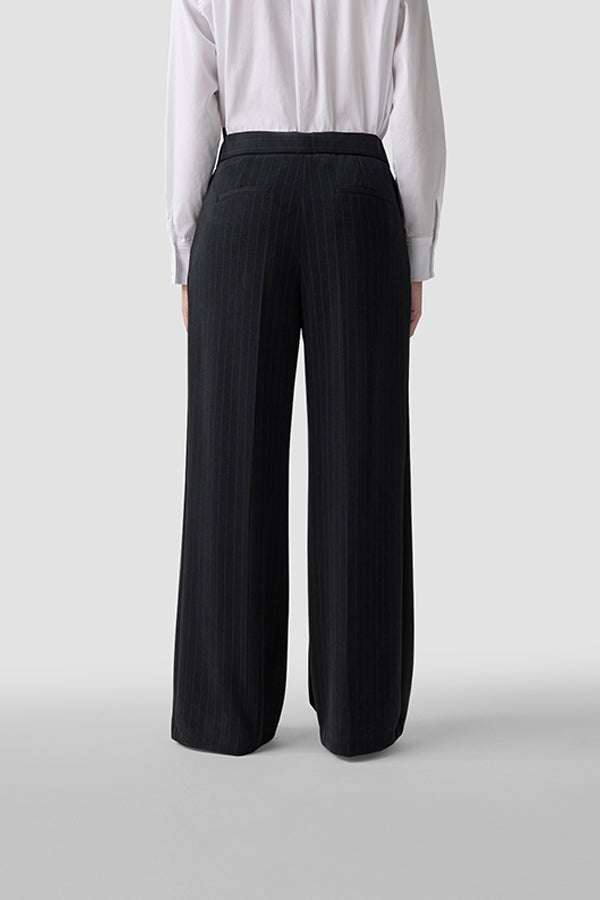BLACK STRAIGHT LEG TROUSERS
