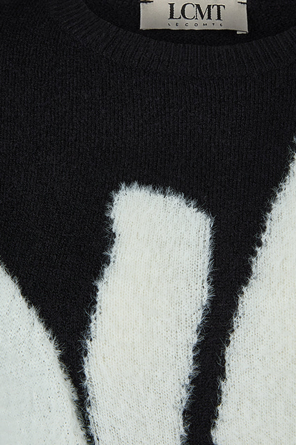 BLACK ABSTRACT 'LOVE' DESIGN SWEATER