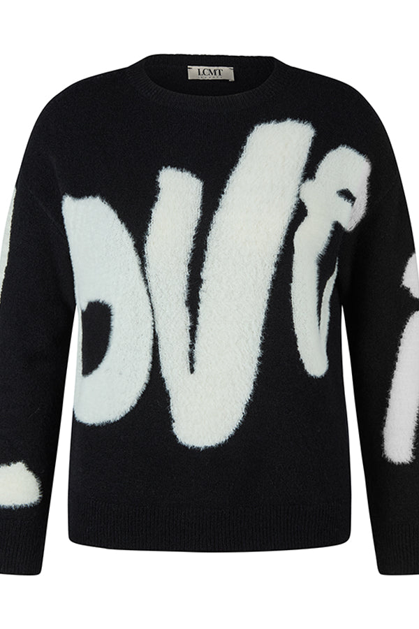 BLACK ABSTRACT 'LOVE' DESIGN SWEATER