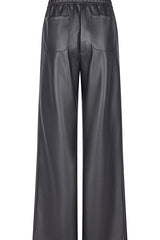 BLACK HIGH WAISTED WIDE LEG TROUSERS