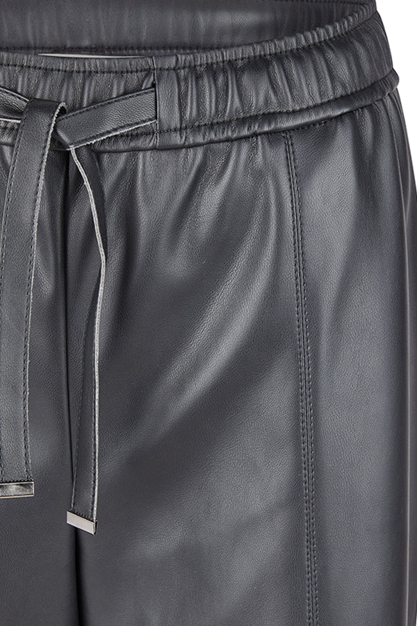 BLACK HIGH WAISTED WIDE LEG TROUSERS