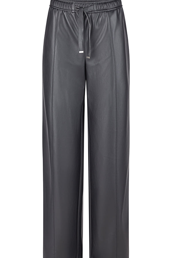 BLACK HIGH WAISTED WIDE LEG TROUSERS
