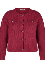 RED KNIT CARDIGAN