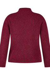 RED TURTLENECK KNIT SWEATER