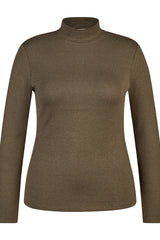 GREEN TURTLENECK KNIT SWEATER