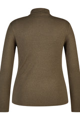 GREEN TURTLENECK KNIT SWEATER