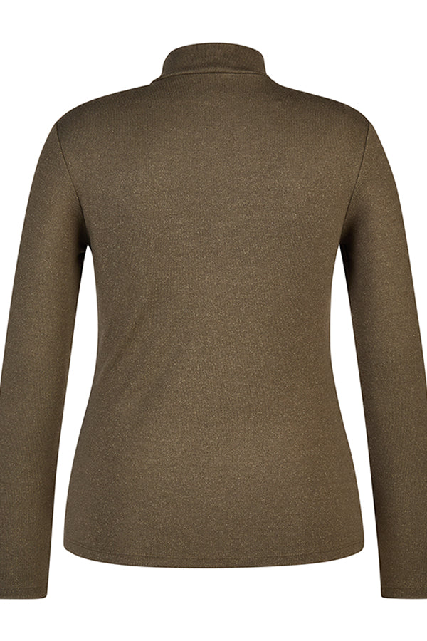 GREEN TURTLENECK KNIT SWEATER