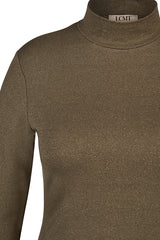 GREEN TURTLENECK KNIT SWEATER