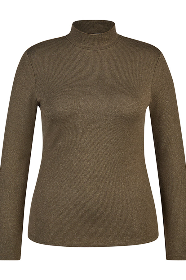 GREEN TURTLENECK KNIT SWEATER