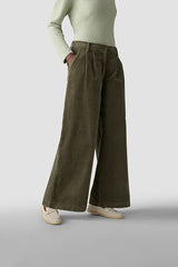 BROWN HIGH WAISTED CORDUROY TROUSERS