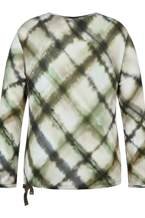 GREEN WHITE PLAID LONG SLEEVE SHIRT