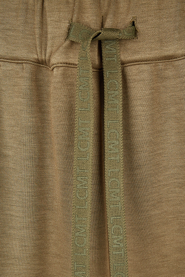 RELAXED FIT BROWN DRAWSTRING TROUSERS