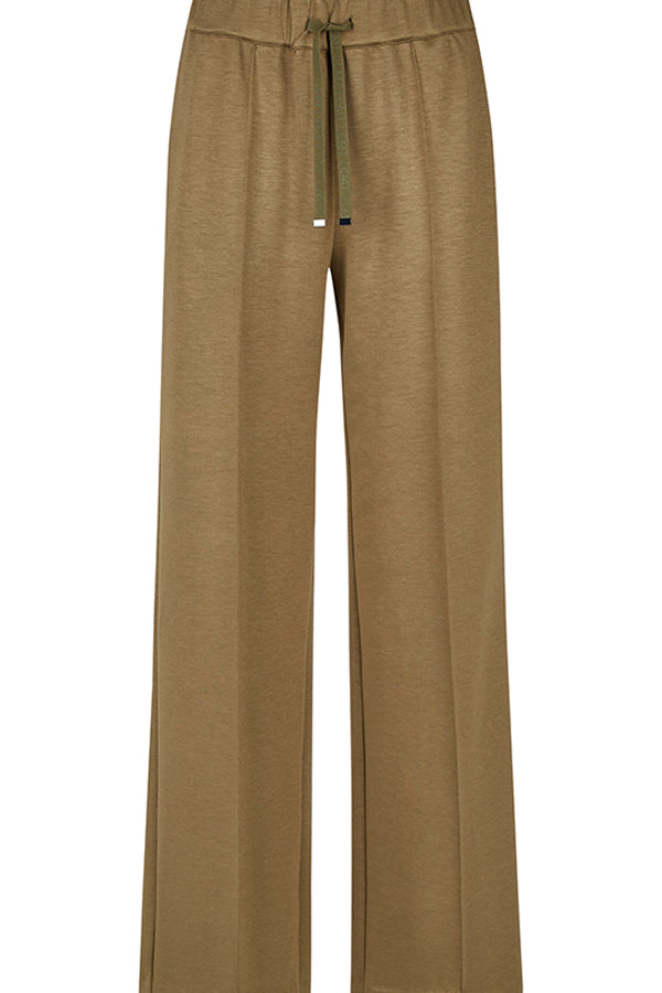 RELAXED FIT BROWN DRAWSTRING TROUSERS