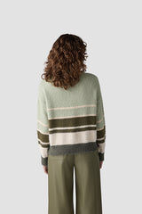 LIGHT GREEN STRIPED SWEATER