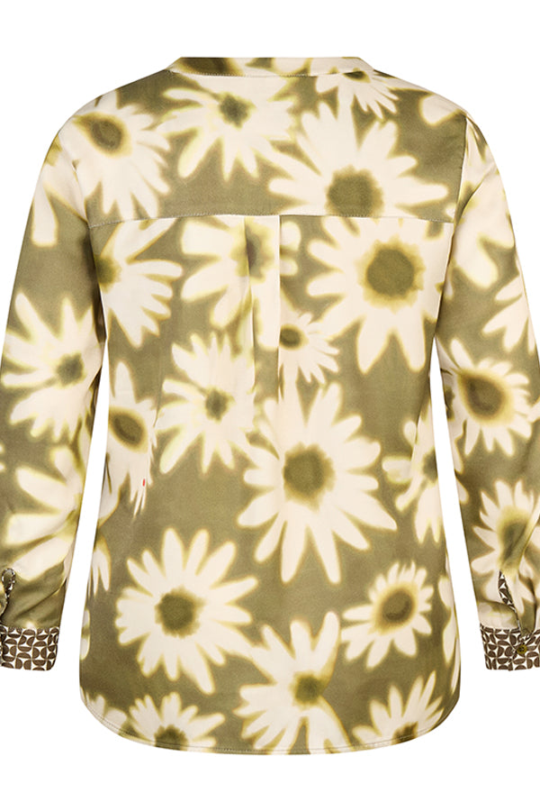 OLIVE FLORAL PATTERNED LONG SLEEVE SHIRT