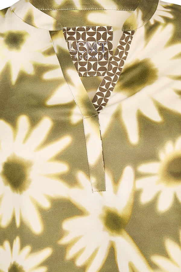OLIVE FLORAL PATTERNED LONG SLEEVE SHIRT