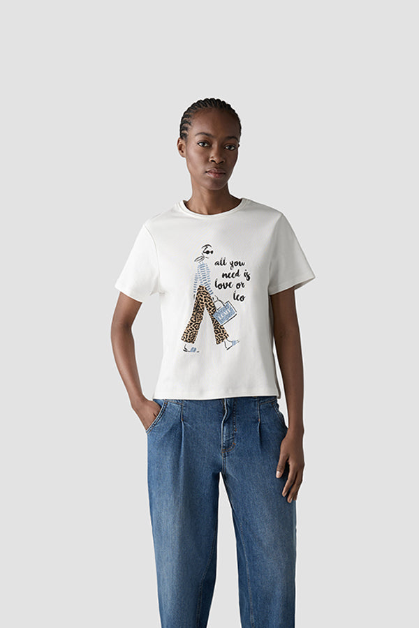 WHITE GRAPHIC T SHIRT