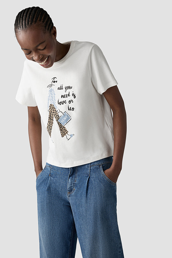 WHITE GRAPHIC T SHIRT