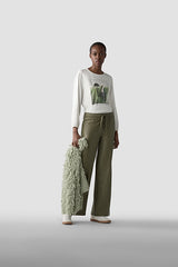 WHITE LEAF DESIGN LONG SLEEVE SHIRT