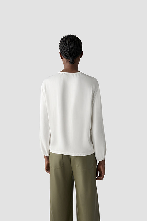 WHITE LEAF DESIGN LONG SLEEVE SHIRT