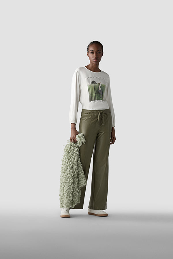 WHITE LEAF DESIGN LONG SLEEVE SHIRT